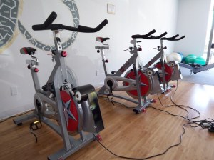 Photo of power-generating visCycle exercise bikes