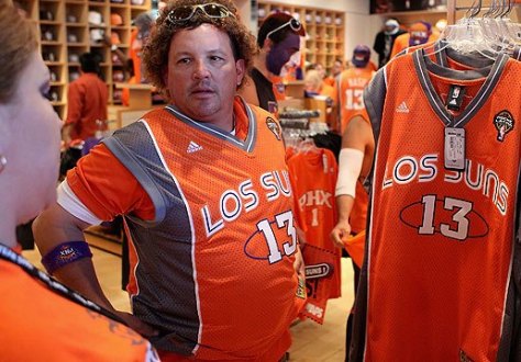 Image of svelte Phoenix Suns fan