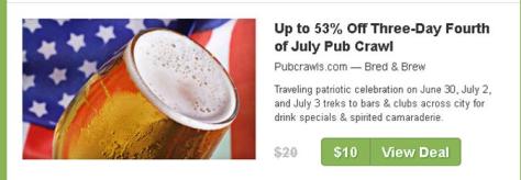 Image of pub craw. coupon