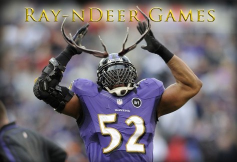 Image of Ray Lewis and deer antler spray.